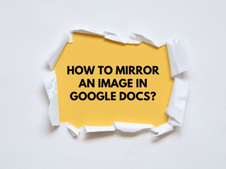 How to Mirror an Image in Google Docs