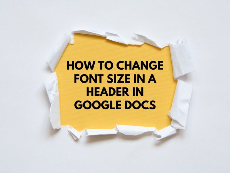 How to Change Font Size in a Header in Google Docs